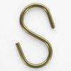 1-1/2in Equal Eye Solid Bright Brass Finish S hook made from .105 Inch Dimeter thick material.