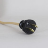 12ft. Metallic Gold Nylon Braided SPT-2 Wire Lamp Cordset with Antique Style Plug