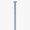 3in Long - 8/32 Thread - Slotted Round Head Steel Screw - White Zinc Plated