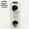 1/8ips Top and Bottom Swing Unit with (2) 1/8ips. Fem Side Holes and 320 Degree Rotation - Polished Nickel