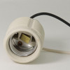 E-26 Porcelain Threaded Keyless Socket with 6/32 Mounting Eyelets and 20in Wire Leads