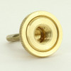 1/4ips Threaded Colonial Screw Collar Loop with Ring and Wire Way - Unfinished Brass