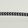 18/1 Single Conductor Black/Silver Zig-Zag Nylon Over Braid AWM 105 Degree White Wire