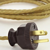 10ft. Golden Grass 18/3 SPT-1 Bungalow Style Twisted Cloth Overbraid Cordset With Antique Plug.