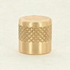 6/32 UNC - 1/2in x 1/2in Cylinder Finial Diamond Knurled- Unfinished Brass