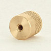 6/32 UNC - 1/2in x 1/2in Cylinder Finial Diamond Knurled- Unfinished Brass
