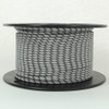 16/1 AWM Type - Silver With Black Tracer - UL Recognized Cloth Covered Stranded Flexible Cord.