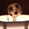 1-1/2 Diameter Round Engraved Soccer Ball 1/4-27 UNF Female Finial - Unfinished Brass
