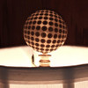 1-1/2 Diameter Round Engraved 3D Sphere 1/4-27 UNF Female Finial - Unfinished Brass