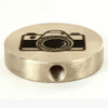 1-1/2 Diameter Round Engraved Camera 1/4-27 UNF Female Finial - Unfinished Brass