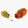 Orange 3 Wire Grounded Thermoplastic Outlet with Screw Terminal Connection.