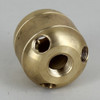 3 X 1/8ips. Side Holes - 45-Degree -  1/4ips Bottom - Large Cluster Body - Unfinished Brass