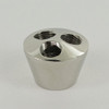 Y-Type Nickel Plated Turned Brass Cluster Body with 3 1/8ips Top Threaded Holes and 1/4ips. Threaded Bottom Hole.
