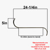 24-1/4in Long - 1/8ips Male Threaded S Shape Bent Arm - Unfinished Brass