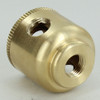 2 X 1/8ips. Side Holes - 1/8ips. Bottom - Small Cluster Body - Unfinished Brass