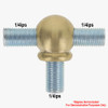 1/4ips Threaded - 1-1/8in Diameter Tee Fitting Ball Armback - Unfinished Brass