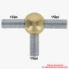 1/8ips - 7/8in Diameter Tee Fitting Ball Armback - Unfinished Brass