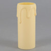 65mm (2-9/16in) Long Hard Plastic European Candle Cover - Ivory Drip