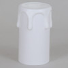 53mm Height X 29mm OD Hard Plastic Candle Cover with Drips - White