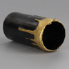 2in. Long Plastic E-12 Base Candle Socket Cover - Candelabra - Black with Gold Drip