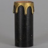 3in. Long Plastic E-26 Base Candle Socket Cover - Edison - Black with Gold Drip