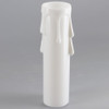 4in. Long Plastic E-12 Base Candle Socket Cover - Candelabra - White Drip