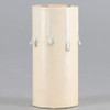 2in. Long Paper/Fiber E-12 Candelabra Base Candle Socket Cover - Ivory Drip