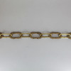 1/8in. Thick Cast Brass Ribbed Bow-Tie Lamp Chain - Unfinished Brass
