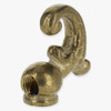 1/8ips Threaded - 90 Degree Fancy  Decorative Hook Armback - Unfinished Brass