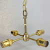 4 Light X-Cluster - E-26 - Wired with Top Loop and Chain - Unfinished Brass