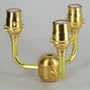 E-12 3 Socket Cluster with Large Body - Unfinished Brass