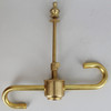 Two Light Adjustable S-cluster With Shade Rest And Finial - Unfinished Brass