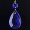 50mm (2in.) Blue Crystal Pear Drop with Jewel and Brass Clip