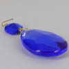 50mm (2in.) Blue Crystal Pear Drop with Jewel and Brass Clip