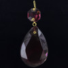 50mm (2in.) Amethyst Crystal Pear Drop with Jewel and Brass Clip