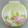 10in. Open Ball with Green Mist and Beige and Pink Hand Painted Flowers and 4in. Bottom Fitter