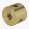 3 - 1/8ips Side Holes x 1/8ips Top and Bottom Hole Disc Armback - Unfinished Brass