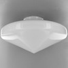 12in. Opal Flying Saucer Pointed Glass Shade with 4in. Neck