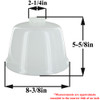 Opal White Glass Bell Reflector Shade with 2-1/4in. Neck