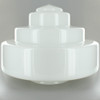 14in. Opal Milk White Wedding Cake Glass Shade with 6in. Neck