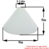 9in. Sandblasted Opal White Cone Shade with 2-1/4in. Neck