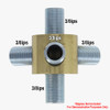 3 - 3/8ips Side Holes X 3/8ips Top and Bottom Holes 120 Degree Disc Armback - Unfinished Brass