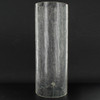12in Tall X 4-1/2in Diameter Clear Crackle Glass Cylinder