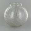 6in Hand Blown Glass Ball with 3-1/4in Neck - Clear Crackle