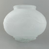 Frosted Glass Ball with Floral Print and 3-1/4in. Neck