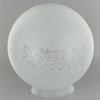 8in Diameter Frosted Decorated Glass Globe with 4in. Neck