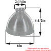 6in. Top Hand Blown IES Clear Glass Shade with 2-1/4in. Neck