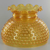 Amber Embossed Hobnail Student Shade with Ruffle Top and 6in. Neck