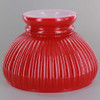 Glazed Red Painted Ribbed Student Shade with Ruffle Top and 6in. Neck