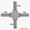 1/8ips Threaded - Geometric Style 4-Way Armback - Polished Nickel